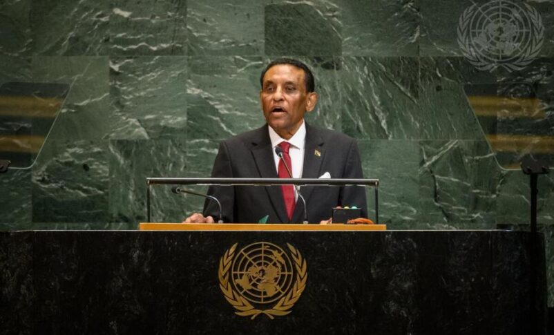 Kamil Idris, Sudan Transitional Prime Minister addresses the general debate of the UN general Assembly's eighties session on September 25, UN photo