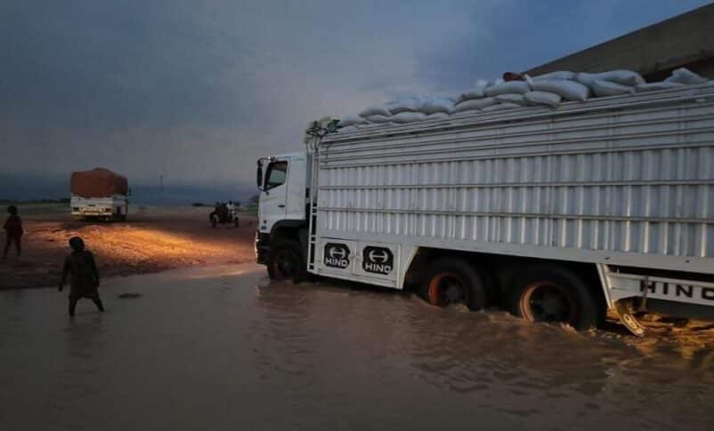 The WFP food supplies for Sudan's Darfur region cross the Adre border from Chad, after Sudanese authorities reopened the crossing following a six-month closure, on August 21, 2024, WFP photo.