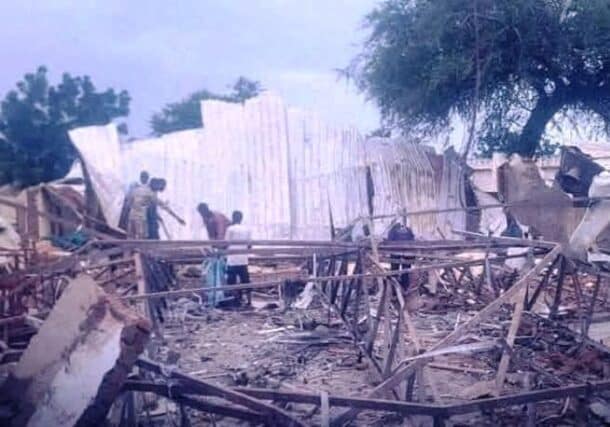 A building destroyed by shelling in Dilling, South Kordofan, Sudan, October 11, 2025.