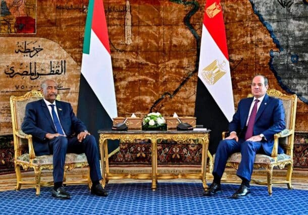 Al-Sisi receives al-Burhan at the Egyptian presidency on October 15, 2025