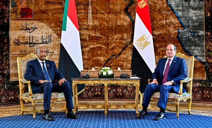 Al-Sisi receives al-Burhan at the Egyptian presidency on October 15, 2025