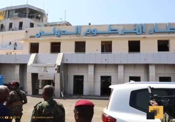 Burhan inspecting the Khartoum International Airport on October 21, 2025