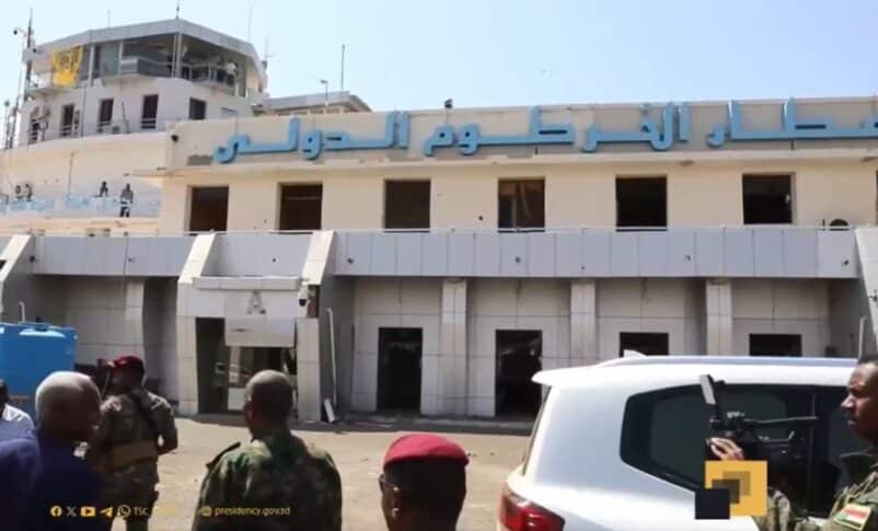Burhan inspecting the Khartoum International Airport on October 21, 2025