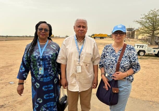 Members of the Fact-Finding Mission for Sudan pictured in Abeche, Chad, on July 5, 2024. (UN Photo)