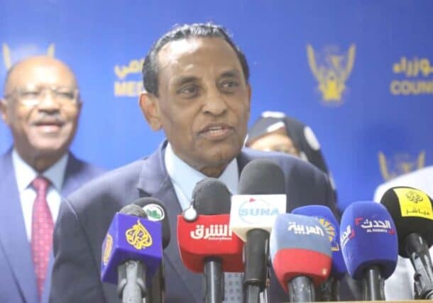 Kamil Idris speaks to reports after his return from Asmara on October 10, 2025