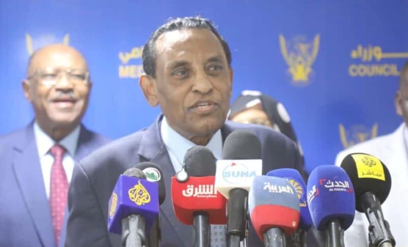 Kamil Idris speaks to reports after his return from Asmara on October 10, 2025