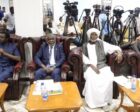 Leaders of the Democratic Bloc at a press conference following their meeting in Port Sudan on October 5, 2025."