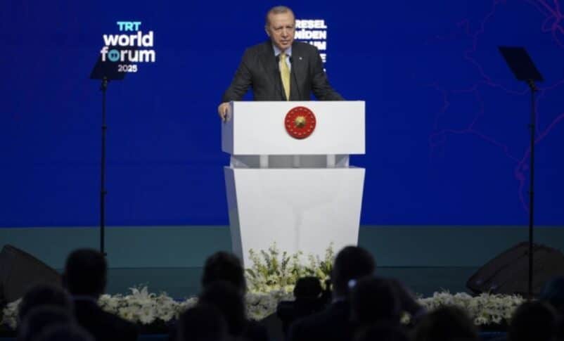 President Erdoğan speaks at the 'TRT World Forum in Istanbul on Oct 31, 2025
