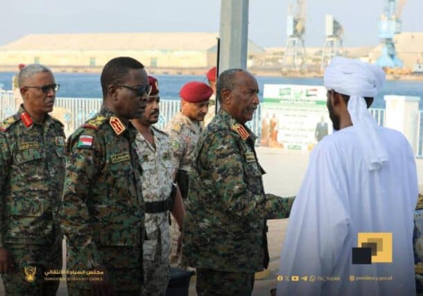 Sudanese army leader Al-Burhan, and his deputy Kabbashi offer condolences for Dar Hamar tribal chief to his family in Port Sudan on Oct 25, 2025