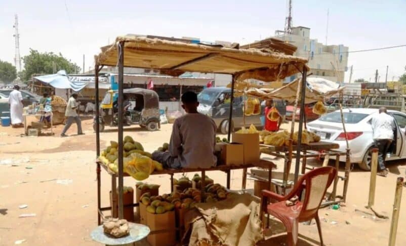 A vegetable vendor in a Khartoum street, AFP photo