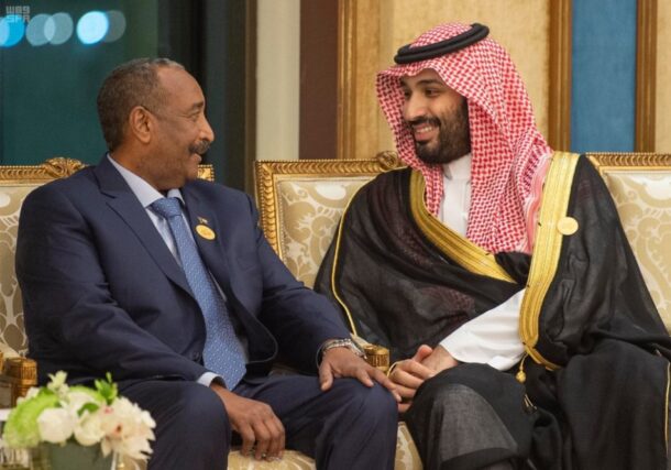 Al-Burhan chats with Saudi Crown Prince MBS on the sidelines emergency Arab summit on 31 May 2019, SPA photo