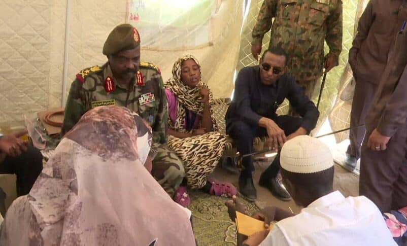 Sudan PM visits displaced people from El Fasher in the Northern state , on Nov 28, 2025