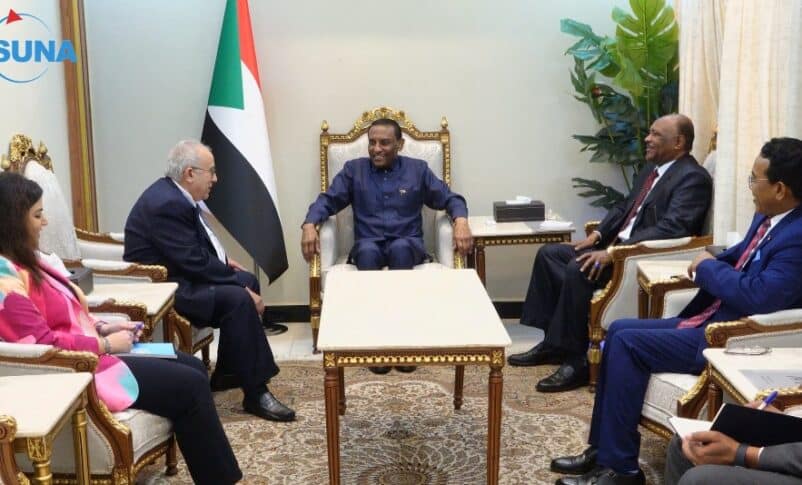 Sudan's PM Kamil Idris receives Ramtane Lamamra at his office in Port Sudan on Nov 29, 2025, SUNA photo