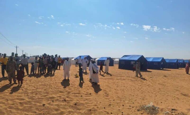 مخيمات جديدة للنازحين من دارفور فى بلدة العفاض شرقي الدبة في 2 نوفمبر 2025