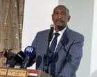 Abdel Fatah al-Burhan speaks at the Sudanese embassy in A,kara on Dec 27, 2025