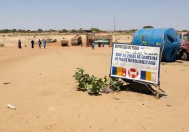 Crossing point at the border between Sudan and Chad at the border post in Adré on April 11, 2024. APF photo