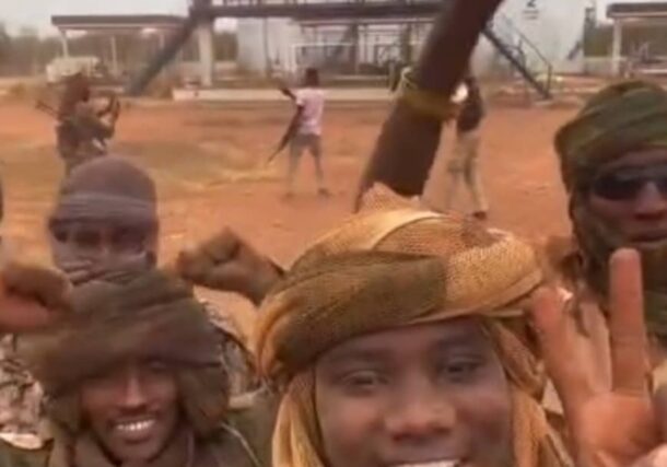 RSF elements pose at Heglig oilfield in West Kordofan, on Dec 8, 2025