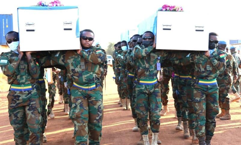 Six Bangladeshi peacekeepers, killed in a drone attack on the UNISFA base in Kadugli on Dec 13, were honored during a solemn ceremony held in Abyei on Dec 15, 2025