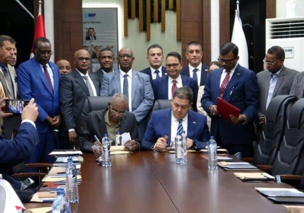 Sudanese and Turkish officials sign a martime cooperation agreement between Port Sudan and Mersin on Dec 23, 2025