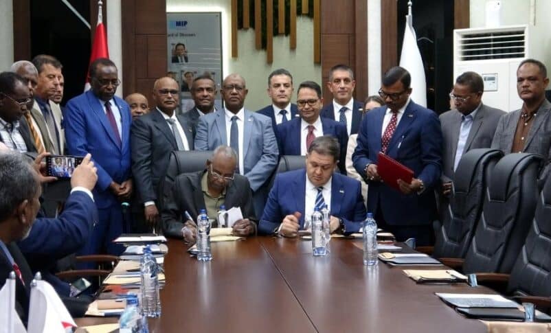 Sudanese and Turkish officials sign a martime cooperation agreement between Port Sudan and Mersin on Dec 23, 2025