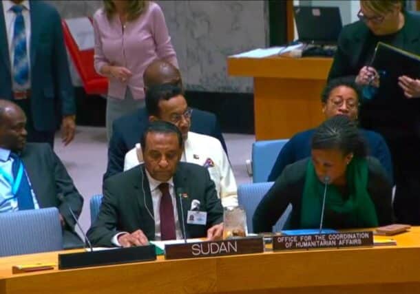 Sudan's PM speaks to UN Security Council on December 22, 2025