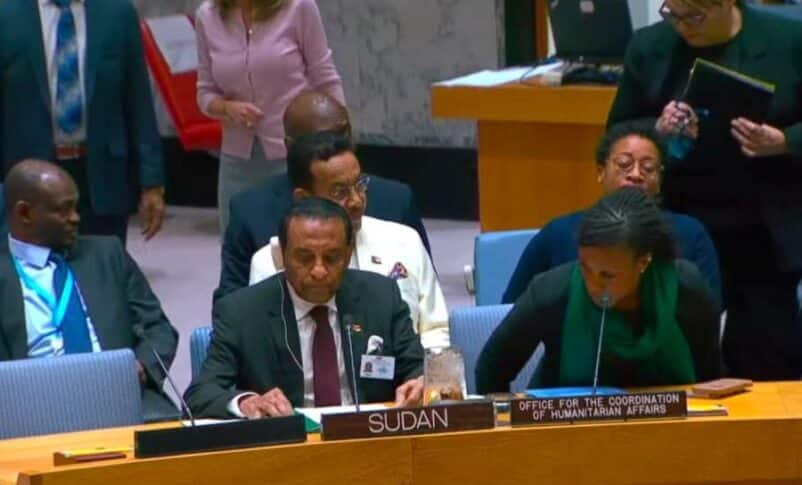 Sudan's PM speaks to UN Security Council on December 22, 2025