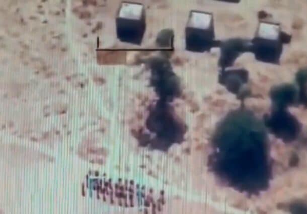 A still image taken from a video released by pro-military activists shows the Sudanese army bombing an SPLM-N camp on December 4, 2025.