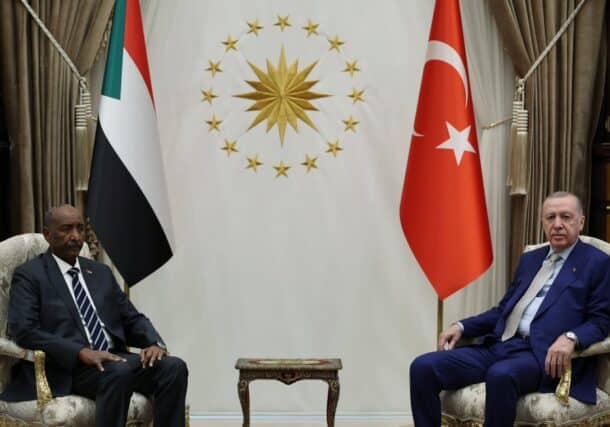 Turkish President Recep Tayyip Erdogan receive Sudan's Sovereign Council Chairman Abdel Fattah al-Burhan at the presidency in Ankara on Dec 25, 2025