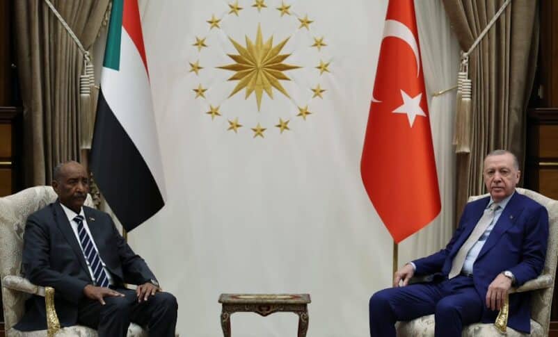 Turkish President Recep Tayyip Erdogan receive Sudan's Sovereign Council Chairman Abdel Fattah al-Burhan at the presidency in Ankara on Dec 25, 2025
