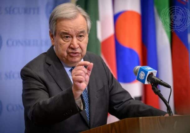 UNSG Antonio Guterres speaks to reporters on July 17, 2025, UN photo