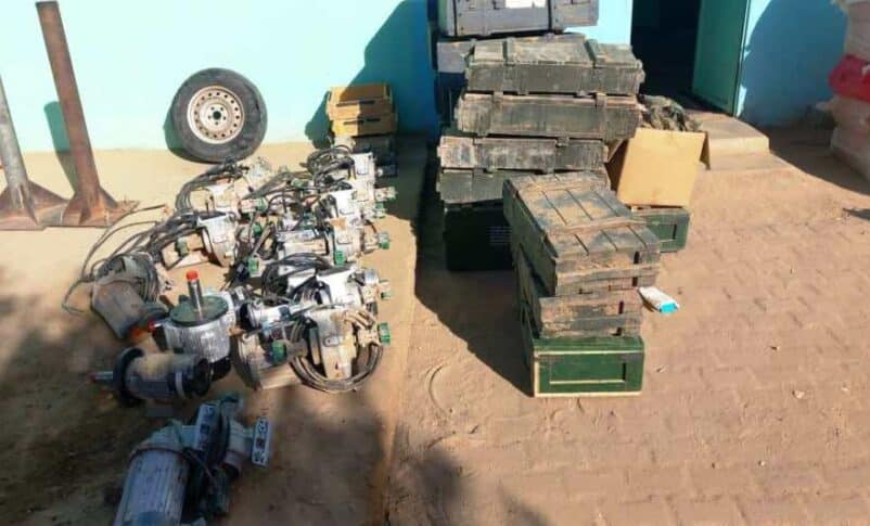 Authorities in the Northern State display heavy weapons and ammunition seized during a specialized operation in Al-Ghaba on December 28, 2025.