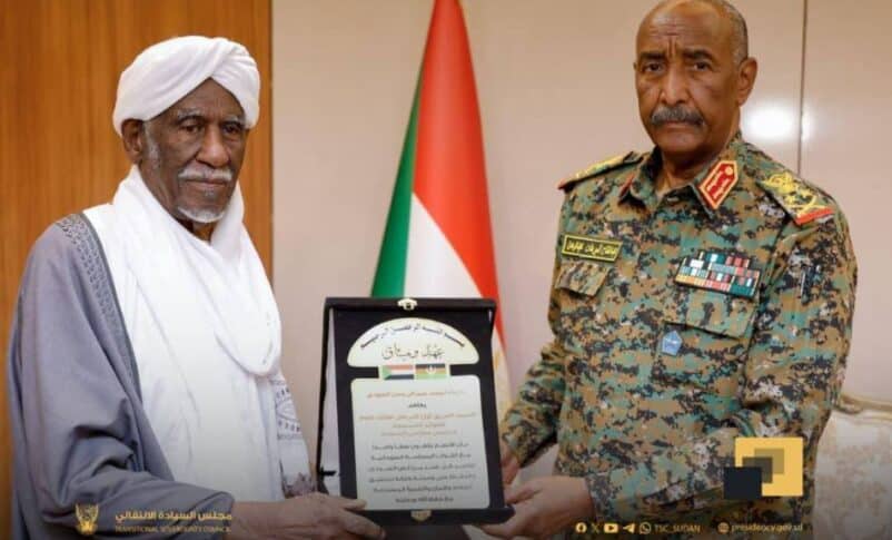 Al-Burhan receives a support charter from the Ansar sect leader Ahmed al-Mahdi, Jan 22, 2026