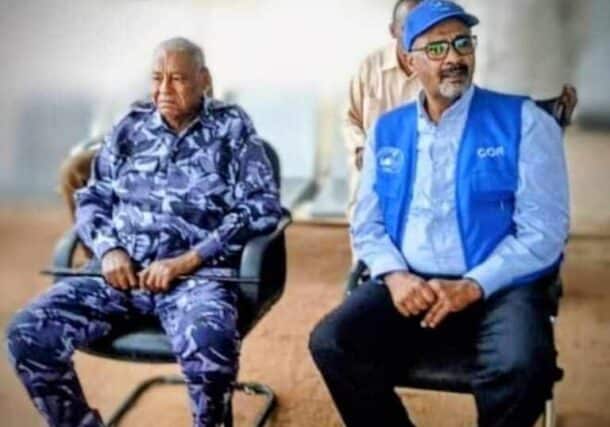 COR Commissioner, Nizar al-Tijani Ahmed Abu al-Qasim (R) with Lt Gen Babiker Samra Interior Ministre