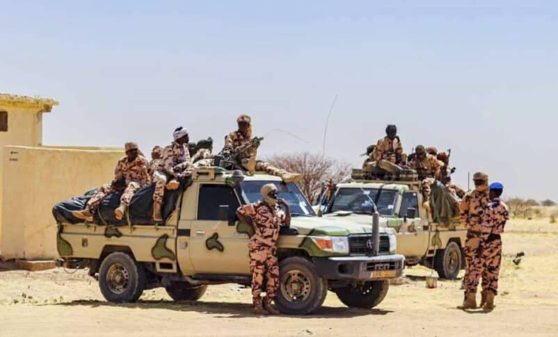 Chadian soldiers stationed near Iriba Airport (Wadi Fira). May 2025. Crisis Group photo