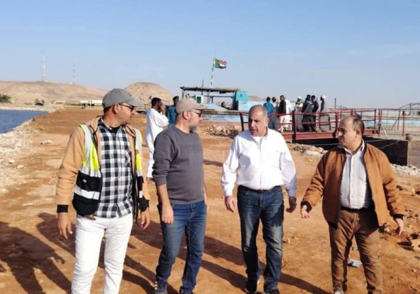 Egyptian officials inspect the Wadi Halfa port on jan. 21, 2026, ahead of the planned resumption of river transport to Aswan