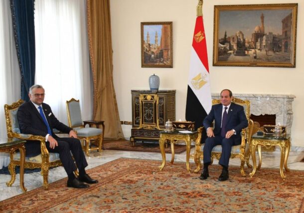 Egypt's President Abdel Fattah Sisi meets US Senior Adviser for Africa Massad Boulos on Jan 14, 2026