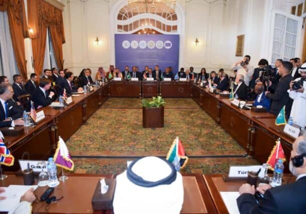 International and regional delegates attend the fifth Sudan peace coordination meeting in Cairo on Jan. 14, 2026.