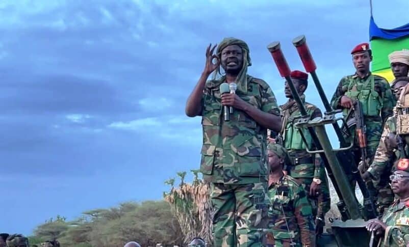 Sudan Liberation Movement leader and Darfur Governor Minni Minawi addresses his troops, Sudan, December 24, 2025.