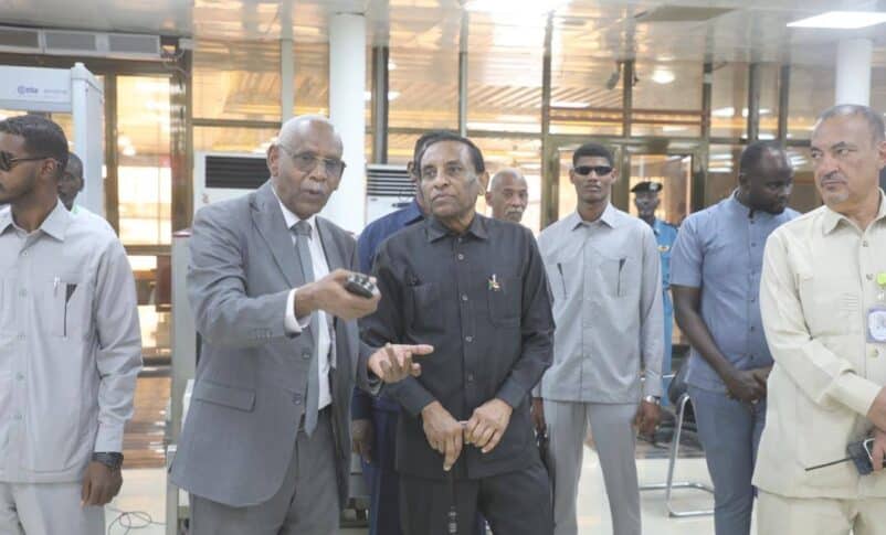 Prime minister Kamil Idris visits Khartoum airport on Jan 13, 2026