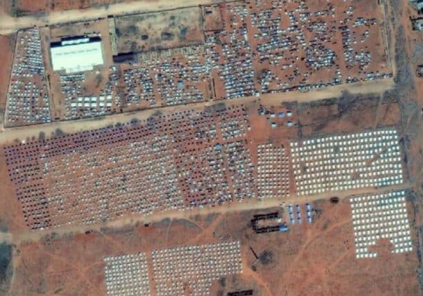 Satellite imagery collected between 02 and 14 January 2026 over El Obeid shows the new presence of at least 786 tents at the IDP camp in the centre of the city, YHL photo