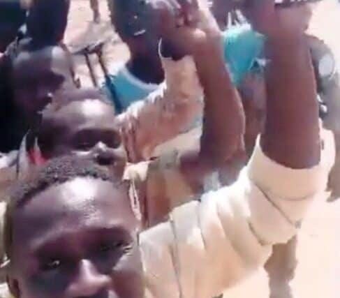 Sudanese army soldiers celebrate after repelling an attack by the RSF in the Al-Kuwaik area near Kadugli, South Kordofan, Sudan January 14, 2026.