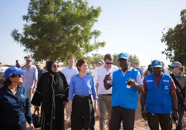 UK Minister Chapman visits Sudanese refugees in Adré camp, eastern Chad in May 2025