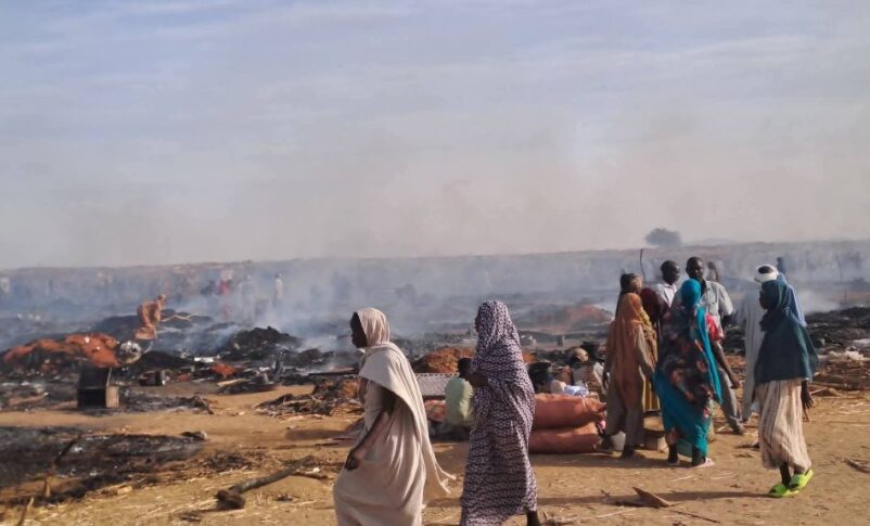 A displacement camp in Tawila is reduced to ashes on Feb. 9, 2026-2