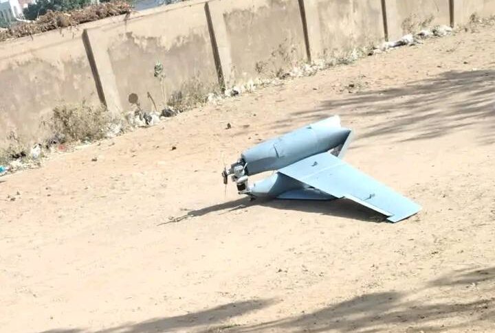 A drone dowwned by the Sudanese army in El Obeid on Jan 30, 2026