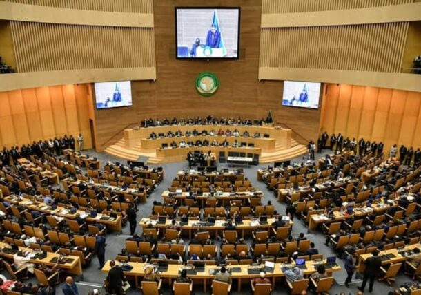 A meeting of the African Union (AU) Assembly of the Heads of State and Government in Addis Ababa, Ethiopia on Feb. 15, 2025