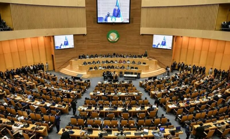 A meeting of the African Union (AU) Assembly of the Heads of State and Government in Addis Ababa, Ethiopia on Feb. 15, 2025