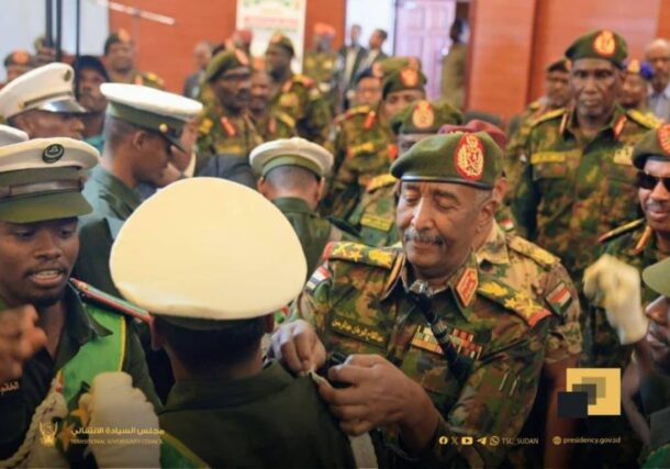 Burhan at the graduation ceremony at Karary University and the Naval College on Fev 23, 2026