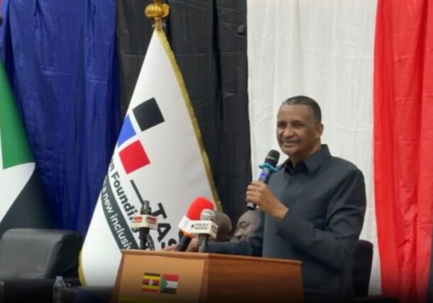 Hemetti speaks to the Sudanese community in Kampala, on February 20, 2026