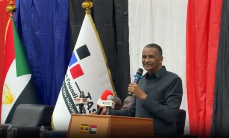 Hemetti speaks to the Sudanese community in Kampala, on February 20, 2026