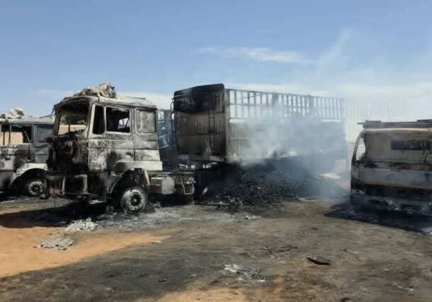 Humanitarian trucks hit by RSF drones in North Kordofan state on Feb 6, 2026